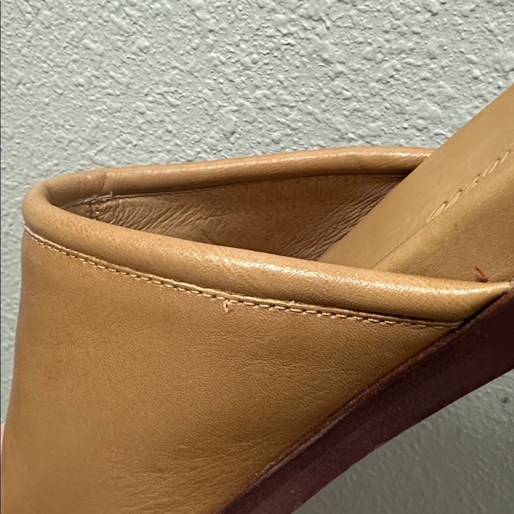 8.5 Madewell Louisa Tan Leather Women’s Mules - Picture 6 of 7